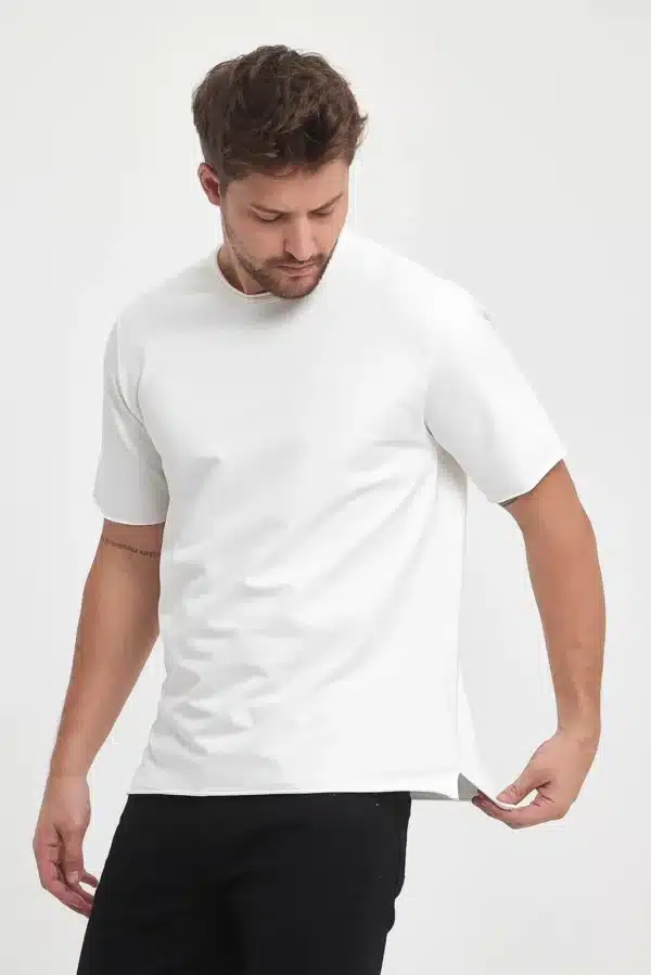 erkek pamuklu basic 2 iplik tshirt beyaz