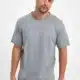 erkek pamuklu basic 2 iplik tshirt gri