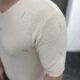 erkek yirtik detayli triko t shirt slimfit 164