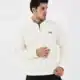 erkek yarım fermuarlı polar sweatshirt basic ekru