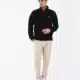 erkek yarım fermuarlı polar sweatshirt basic siyah