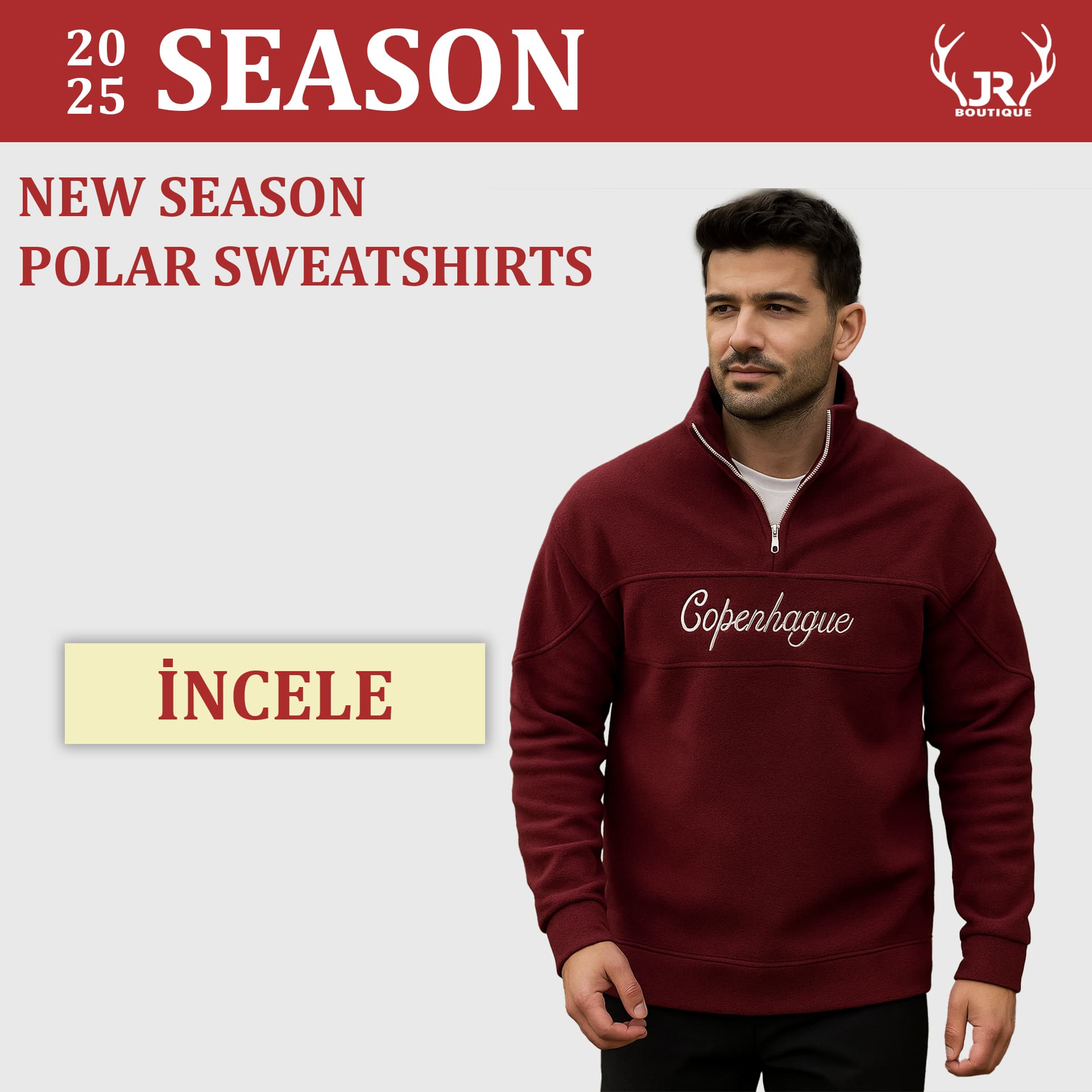 dik yaka polar sweatshirt