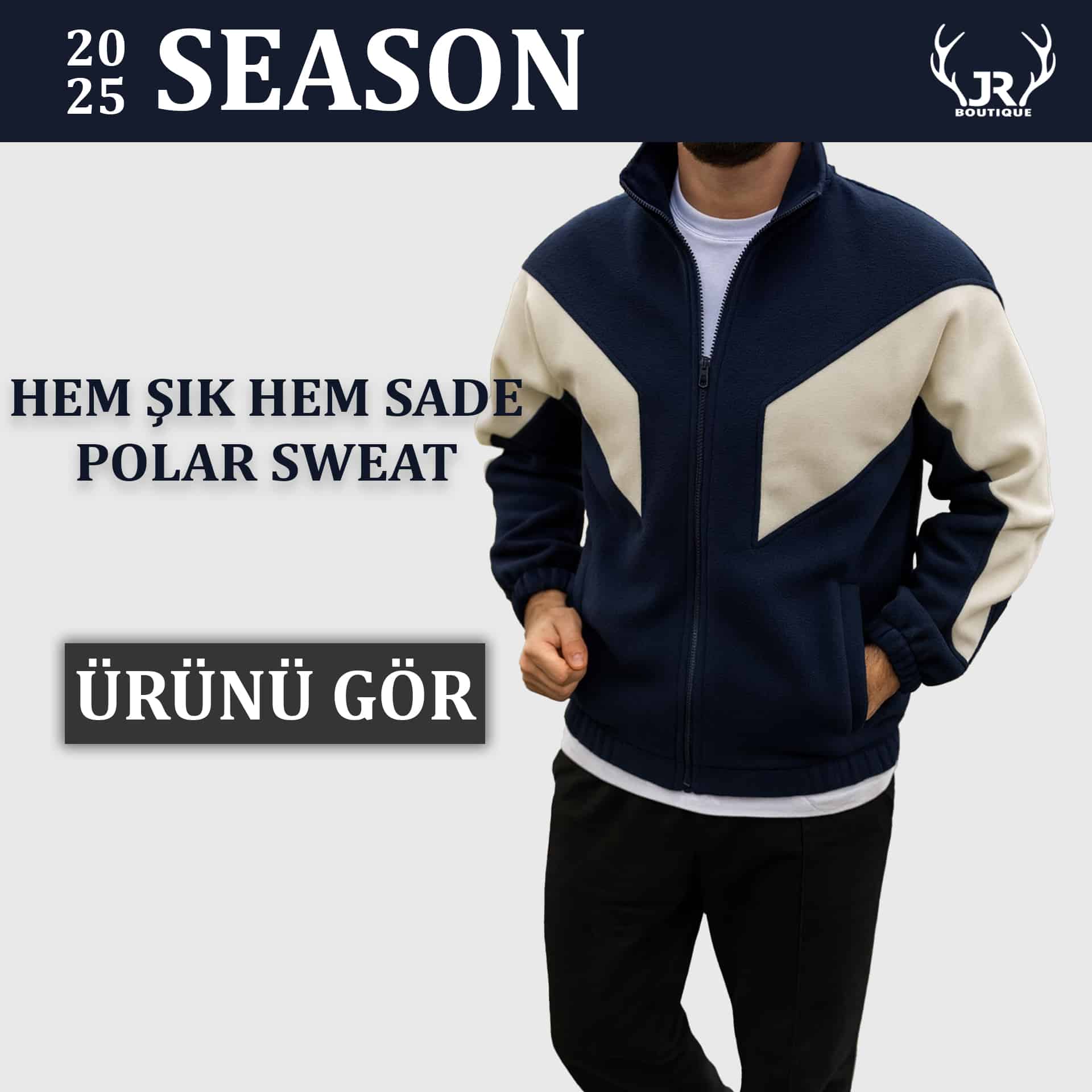 yarasa kol tam fermuarlı polar sweatshirt